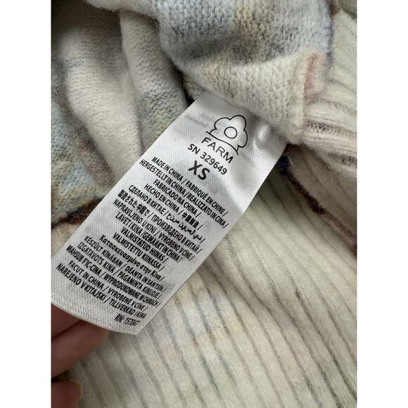 Farm Rio Ainika Floral Knit Wool Blend Cardigan sweater Balloon Sleeve XS - Picture 12 of 12